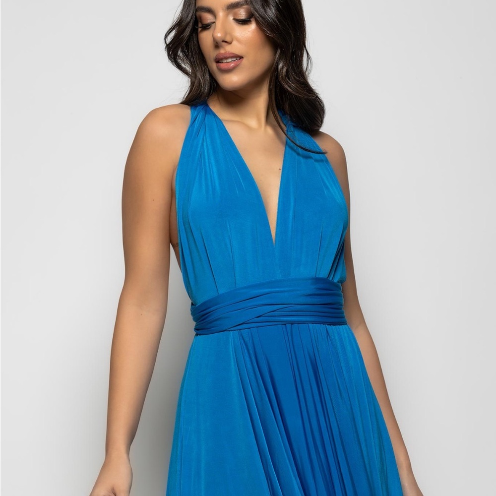 YAZZ Long Goddess Dress Blue